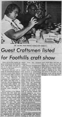 Foothills Craft Show 1973