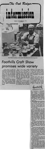 Foothills Craft Show 1974