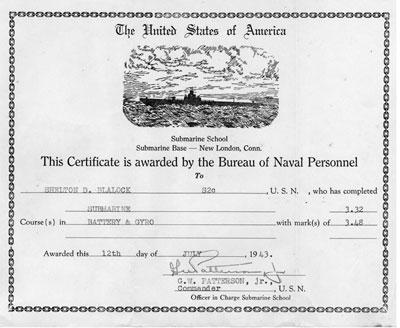 Submarine Certificate